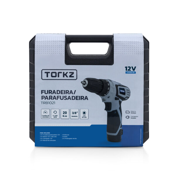 Furadeira e Parafusadeira Torkz + Acessórios + Carregador + Bateria 12V - Image 2